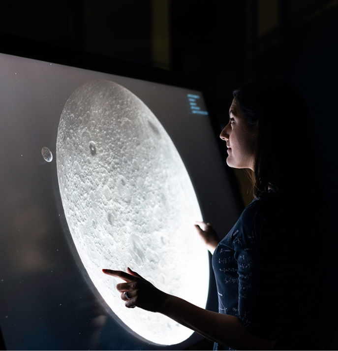 Interactive space presentation of the moon